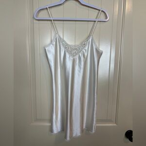 Vintage Lady Manhattan‎ cream Lace Trim Full Slip Size M USA Pin Up Sexy